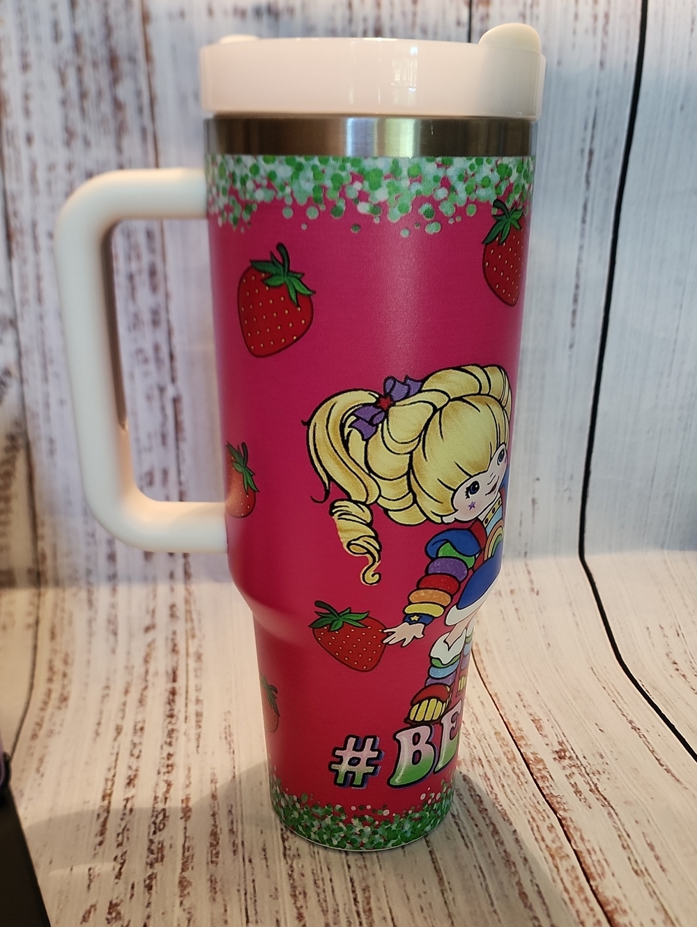 Besties Rainbow Brite & Strawberry Shortcake 40oz Travel Mug with Handle